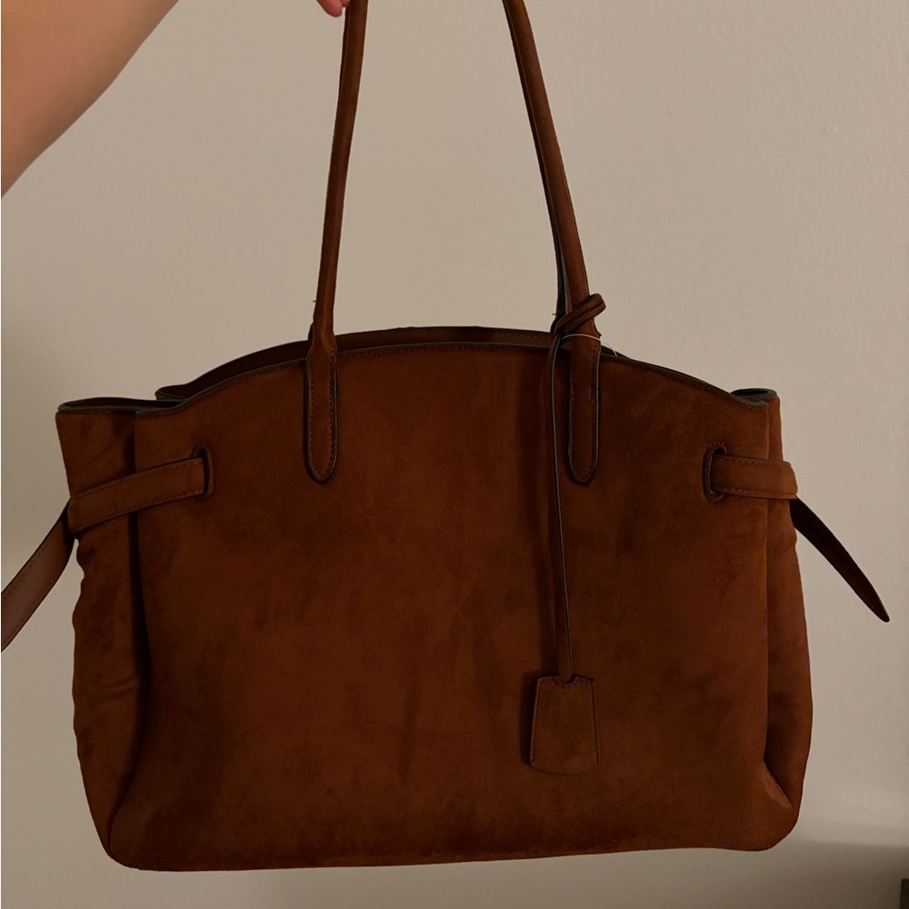 Brown Suede Shoulder Bag